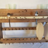 Old wall shelf - Burmese teak rack - 53 x 15.5 x 39 cm