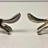 6 Vintage Silver Metal Knife Rests - Elegant Fox Design