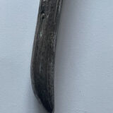 Hand-facing flower mirror in silver bronze 14x28cm
