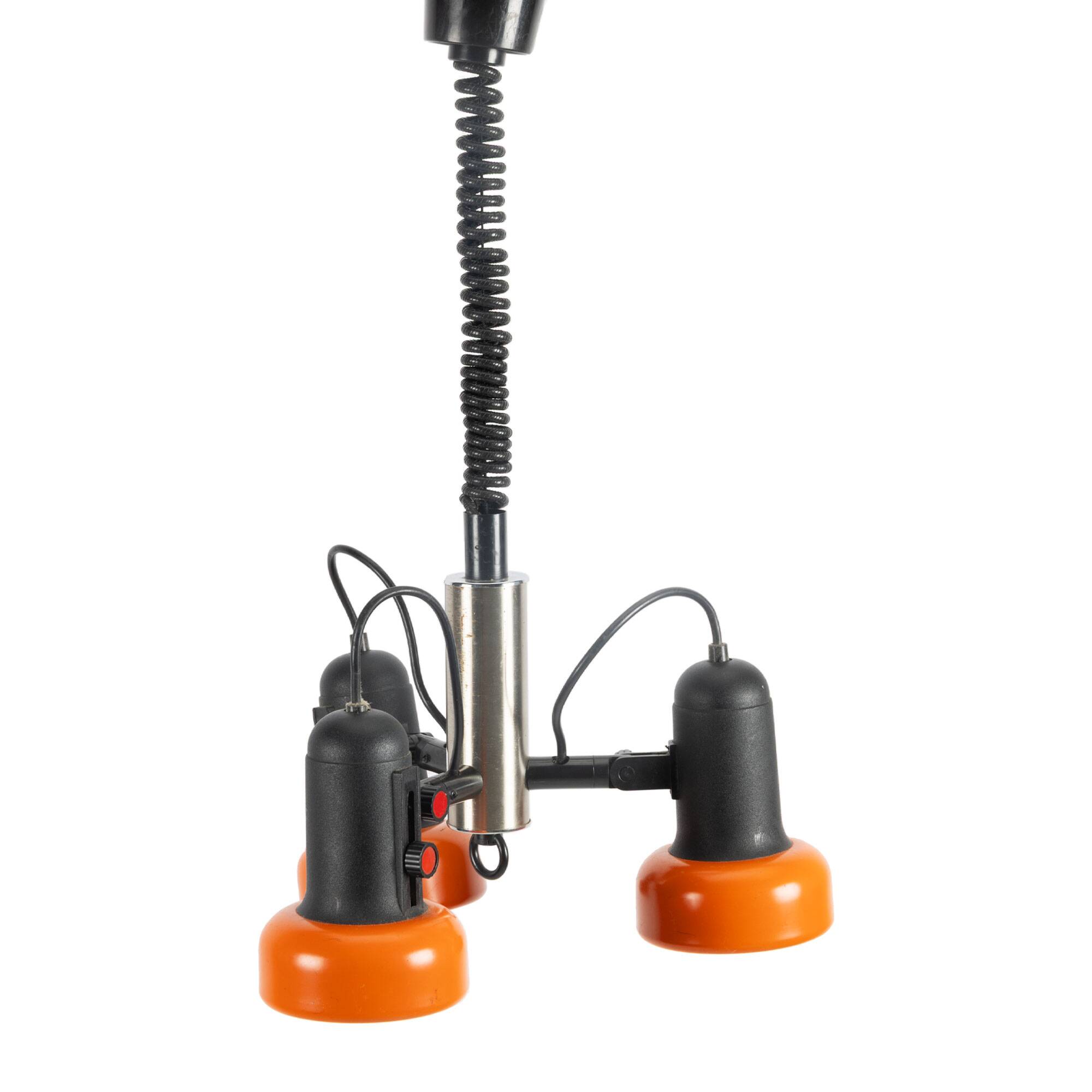 Orange 70s 3-Point adjustable Pendant Lamp