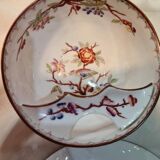 Rare mustache cup + Sargumines saucer with Fismes decoration 19th century