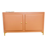 Terracotta painted wooden sideboard