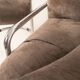 Guido Faleschini Italian Astro Chrome and Taupe Suede Armchairs for i4 Mariani