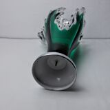 Sommerso vase by seguso in green murano glass, Italy, 1970