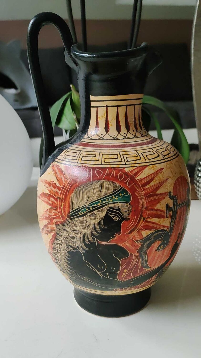 Greek amphora vase/goddess athena museum reproduction