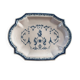 Oval dish in Moustiers earthenware in shades of blue