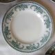 6 old dessert plates, iron earth, green décor