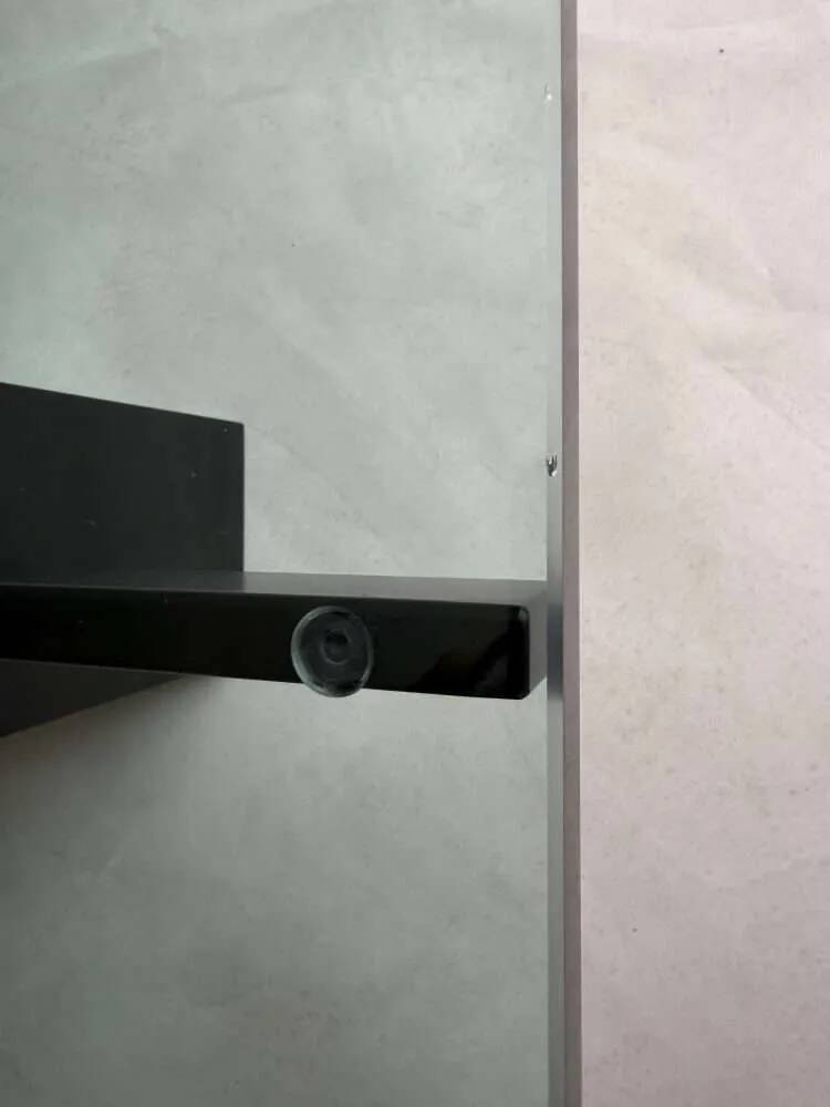 Metaform KW1 coffee table Hank Kwint 1980s glass black metal