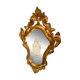 Mirror Rocaille Louis XV gilded wood decorated with a candle display depicting a lady Venice xixth