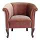 1960s, Danish lounge chair, salmon pink furniture velour, ash wood legs.