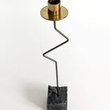 Set of 3 candlesticks | IKEA “Kräsen” from the 1980s | Steel, Brass, Granite