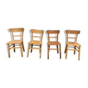 Série 4 chaises en bois