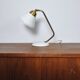 Swedish Table Lamp in Brass and White Metal, EWÅ Värnamo, 1950s