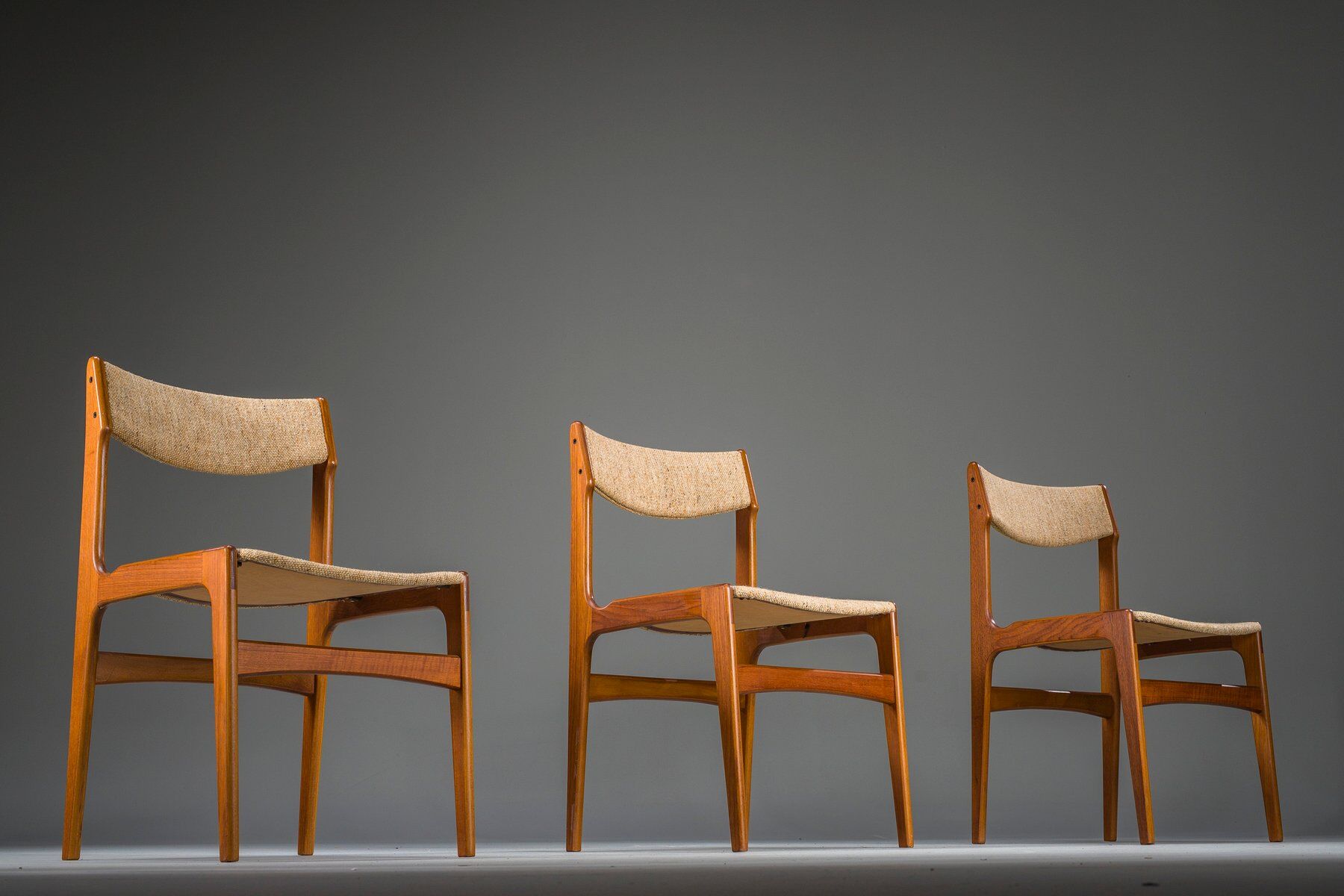 Teak dining chairs attributed to Erik Buch for Anderstrup Stolefabrik, Denmark, 1970s, set of 3