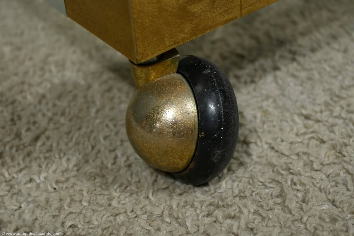 Rolling acrylic and brass serving table – 1960