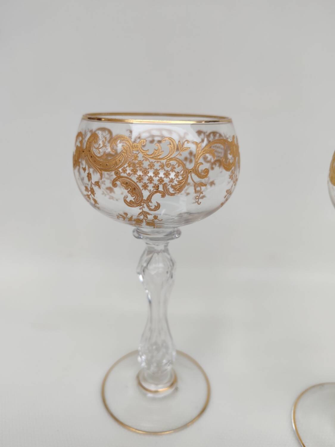 Pair of gilded Saint Louis crystal glasses, circa 1900.