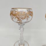 Pair of gilded Saint Louis crystal glasses, circa 1900.