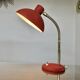 Lampe "cocotte" laiton et métal laqué rouge, années 50 60