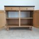 Vintage sink, black granite, oak furniture.