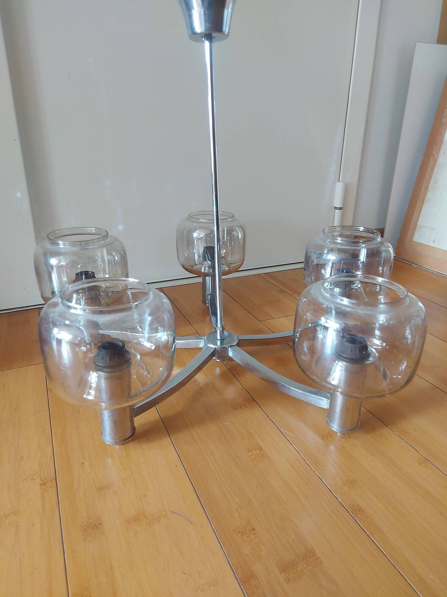 Pendant light, vintage chandelier from the 70s, Delmas