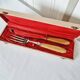 Case with cutlery for serving or cutting meat in baquelite