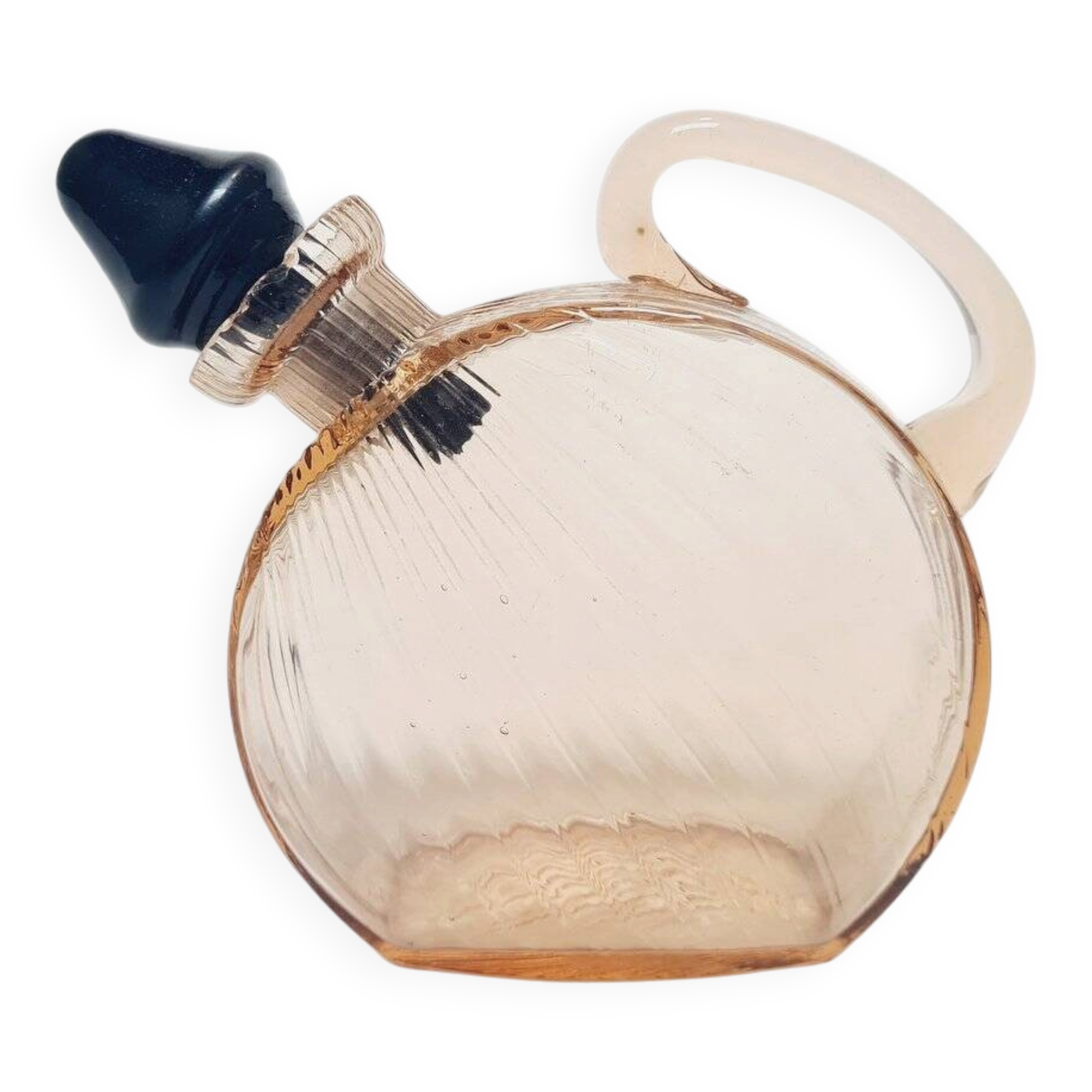 Art Deco carafe from Hortensja Glassworks, Poland, 1930s