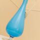Carafe en verre de Murano bleu clair – Vase amphore italien vintage des années 1970 avec bouchon en forme de goutte.