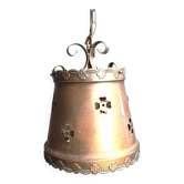Brutalist copper pendant light, 1970s