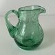 Miniature glass jug or pitcher with bubble effect, mint water, signed Biot.
