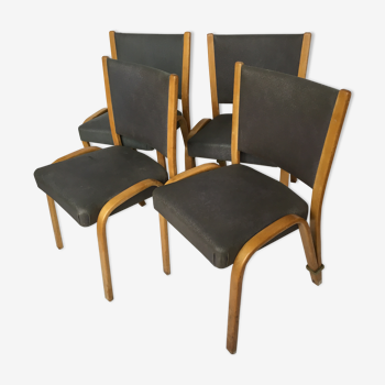 4 Steiner chairs model bow-wood