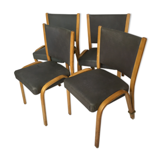 4 Chaises Steiner modèle Bow-wood