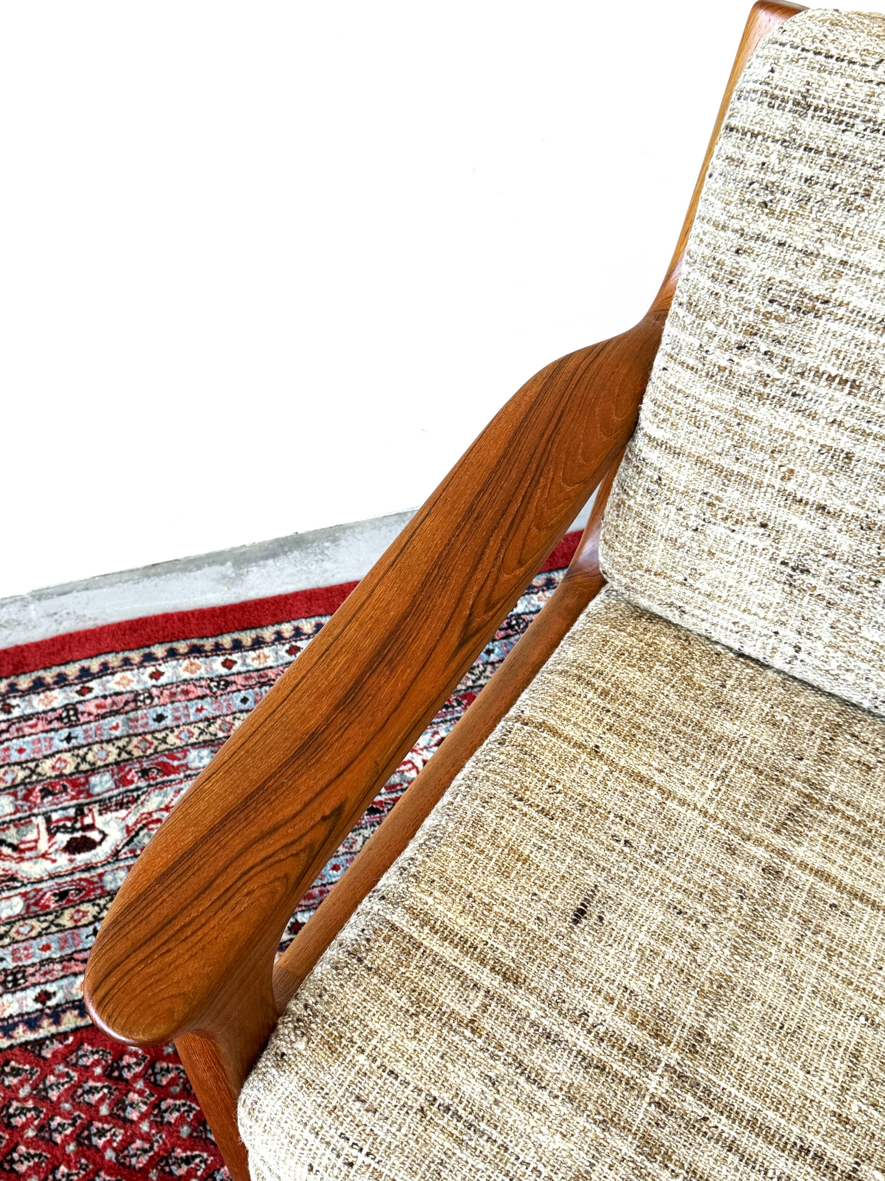 Teak armchair, design j.kristensen, denmark 1960s, vintage