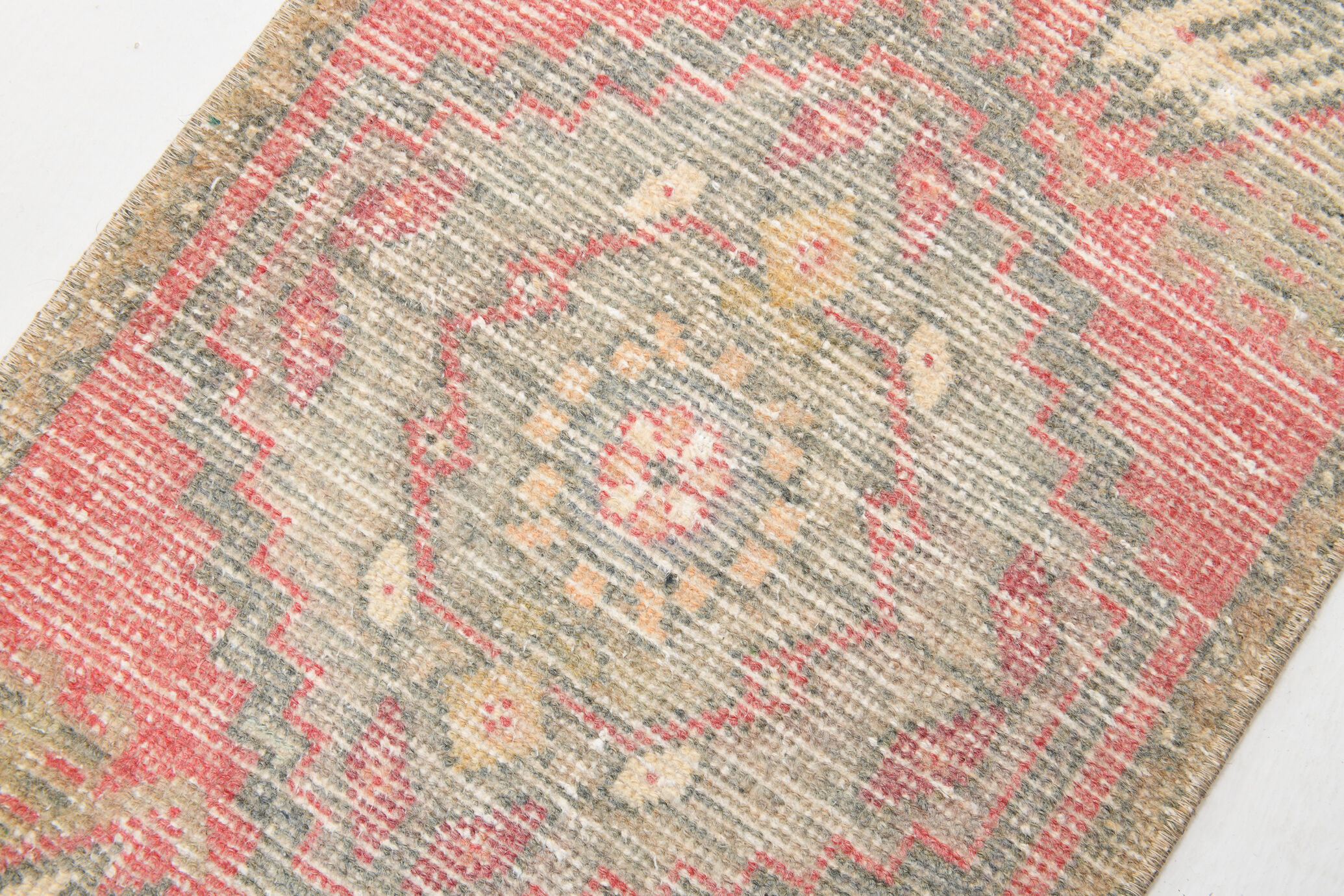 Red vintage door mat rug