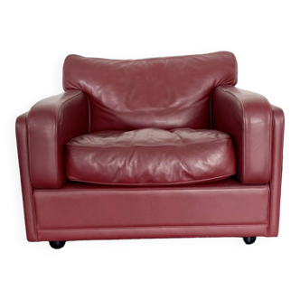 Paire de fauteuils Socrate rouge bordeaux Poltrona Frau