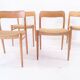4 chairs by Niels Otto Moller, model 75 for J.L. Mollers Mobelfabrik