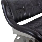 Metal and leather living room. 1970s