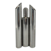 Vase sculptural tubulaire en acier inoxydable vintage italien des années 1970.