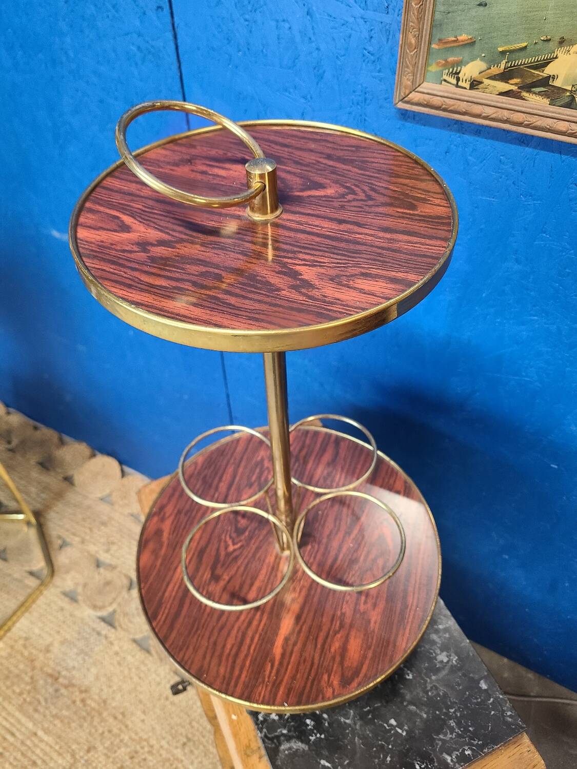Vintage tripod bar table circa 1970