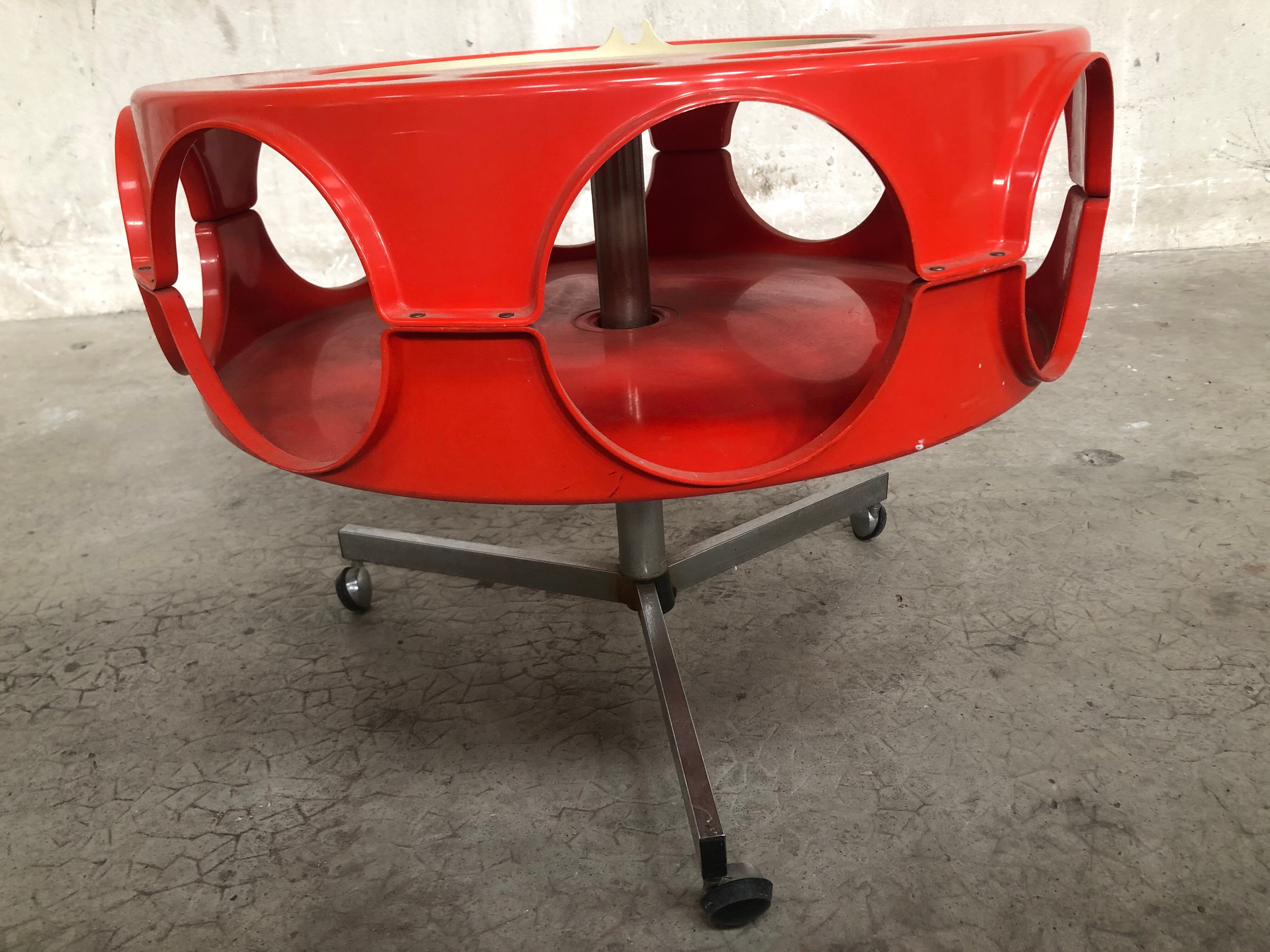 Orange rotobar coffee table design 60/70
