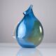 Unique Hand-Blown Glass Jug Signed by 20th Century Artisan – Vibrant Blue