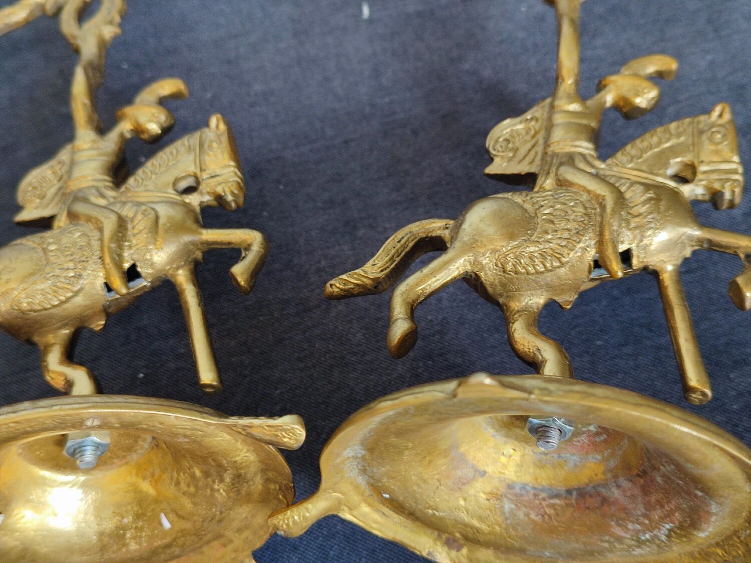 Set of two vintage jumper candlesticks