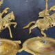Set of two vintage jumper candlesticks