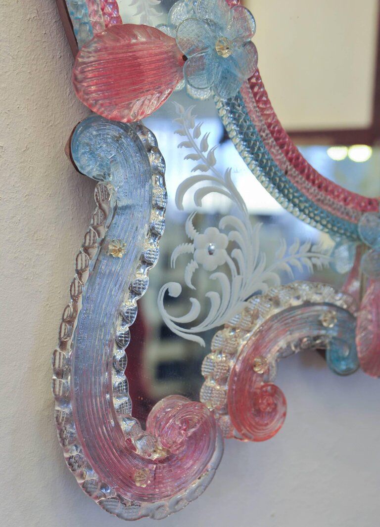 Venetian Italian mirror Barovier Murano from the 1940s.