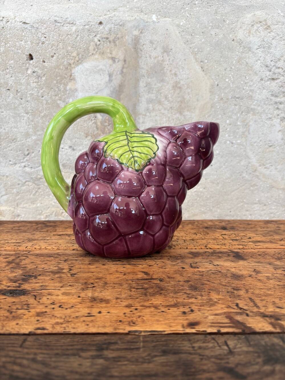 Grapevine earthenware jug