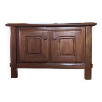 Small varnished wooden sideboard