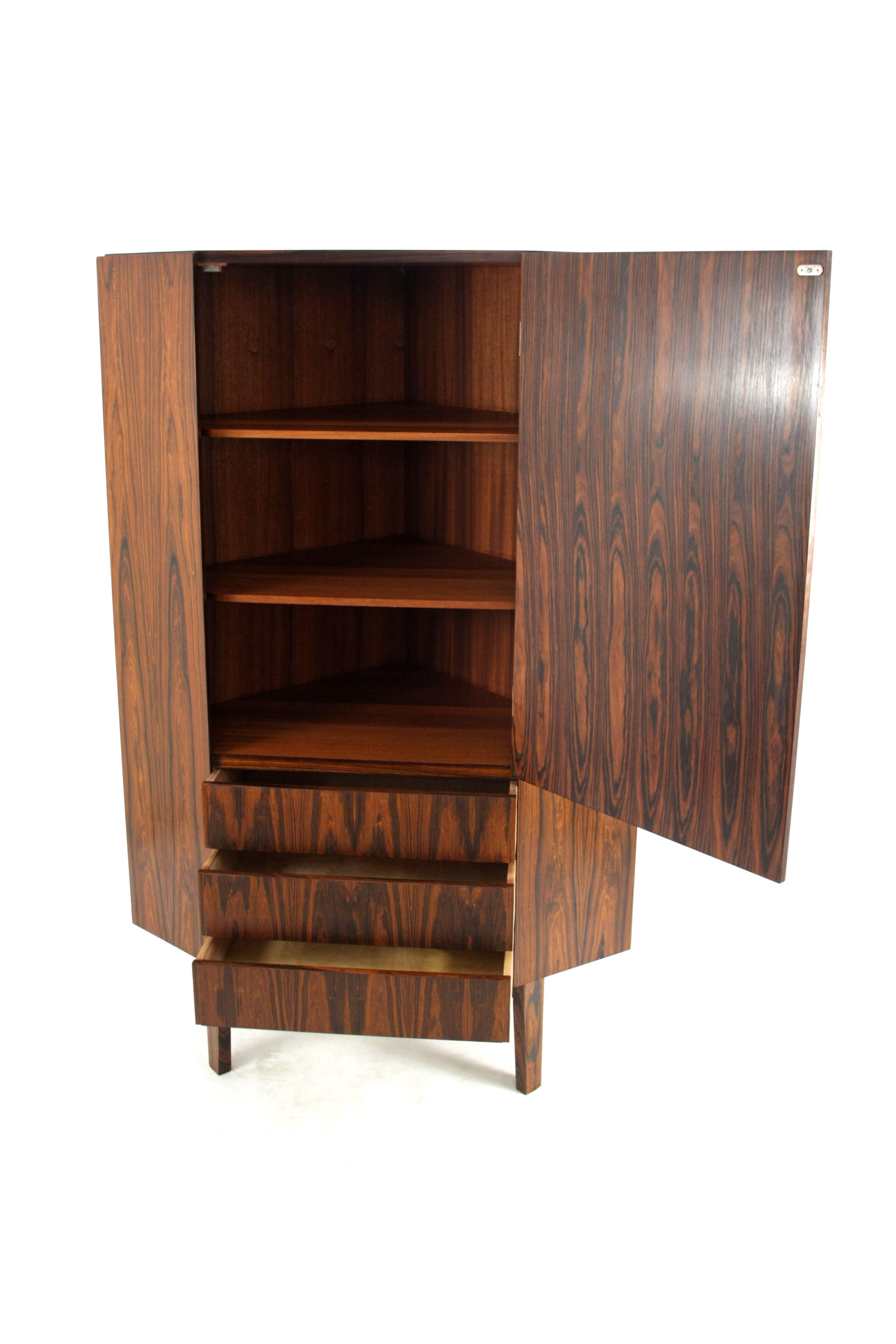 Angled Rosewood Wardrobe, 1960s