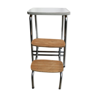 Stepladder stool formica white wooden steps