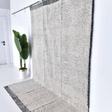 Tapis vintage moderne blanc et noir 7x10 206x297 cm