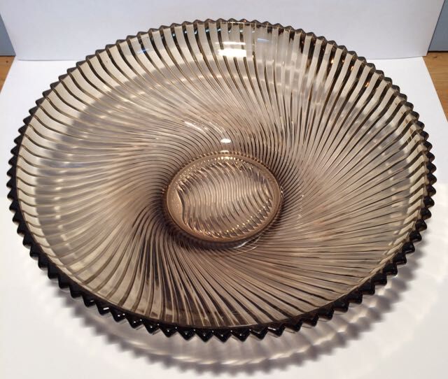 Great smoked glass fruit bowl