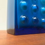 Mid-century German block glass bubble vase by Karl Friedrich Glass.